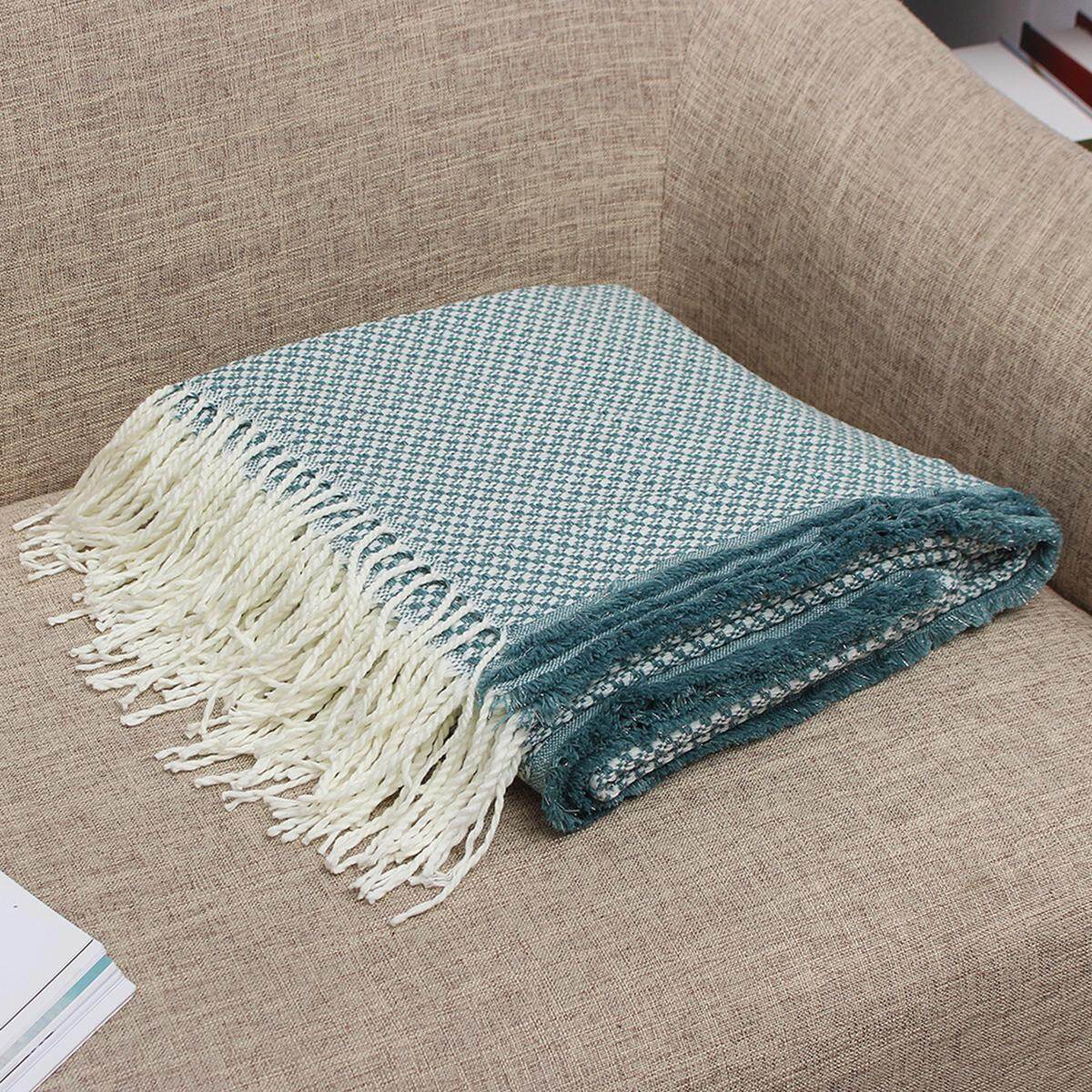 Generic 130x200cm(51.1”X78.7”) Sofa Throw Blanket Tassels Air Condition