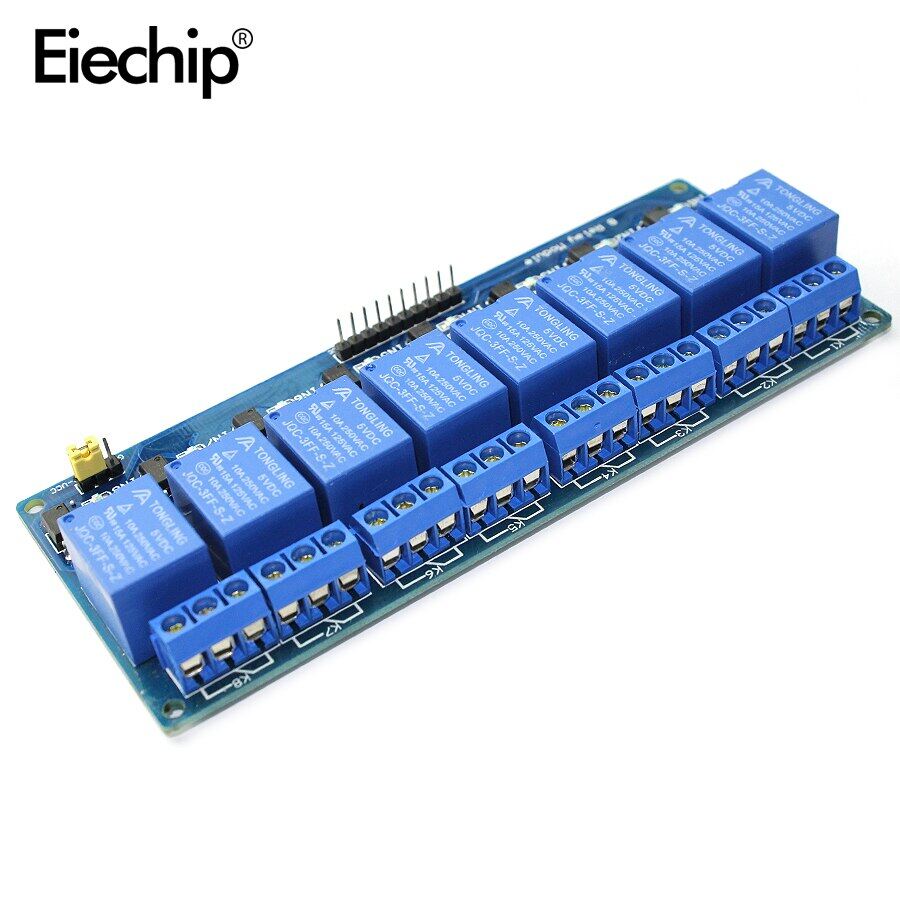1 mô-đun rơle 8 kênh dc 5v 12v 8 cách tiếp sức với optocoupler bảng mạch mở rộng rơle 8 kênh cho arduino pic avr mcu dsp arm