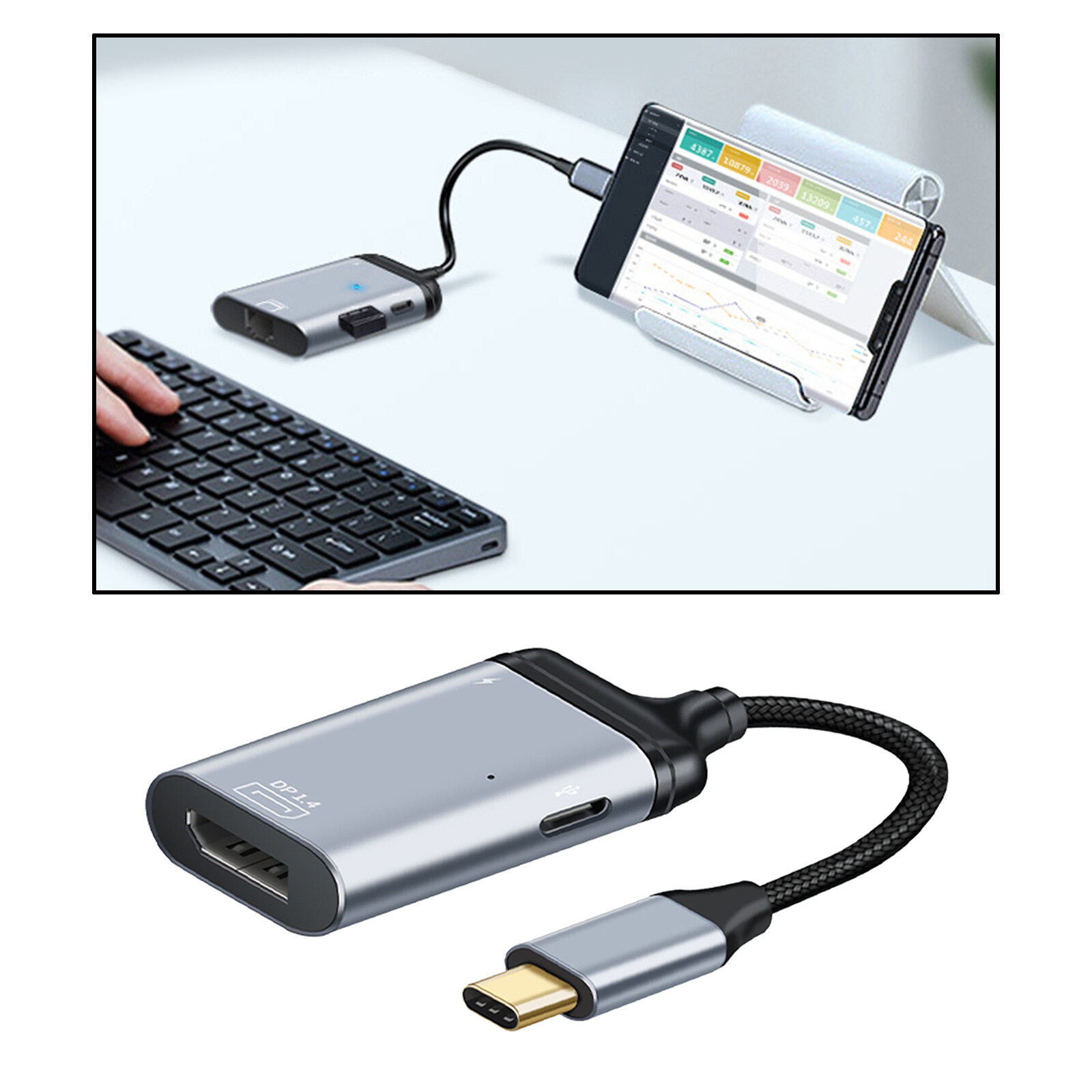 SunniMix USB 2.0ประเภท C To หัวแปลงสัญญาณ HDMI HDMI สำหรับ MacBook Pro HDMI ไปยัง USB USB C Adapter