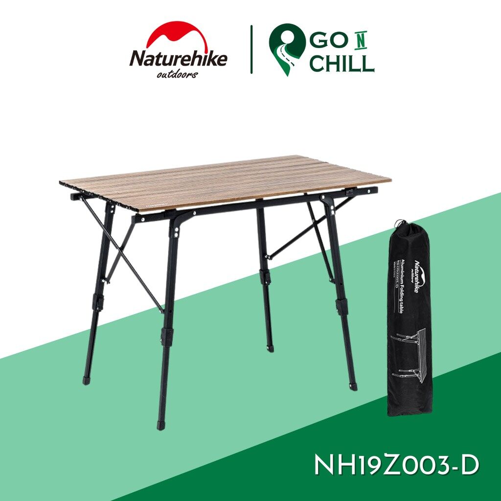 Bàn dã ngoại vân gỗ vintage có thể điều chỉnh độ cao Naturehike NH19Z003-D