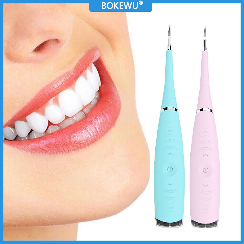 BOKEWU Máy Cạo Răng Bằng Sóng Âm Siêu Âm Chạy Điện Sạc Lại USB Máy Làm Sạch Răng Máy Làm Sạch Răng Loại Bỏ Cao Răng Làm Trắng Răng