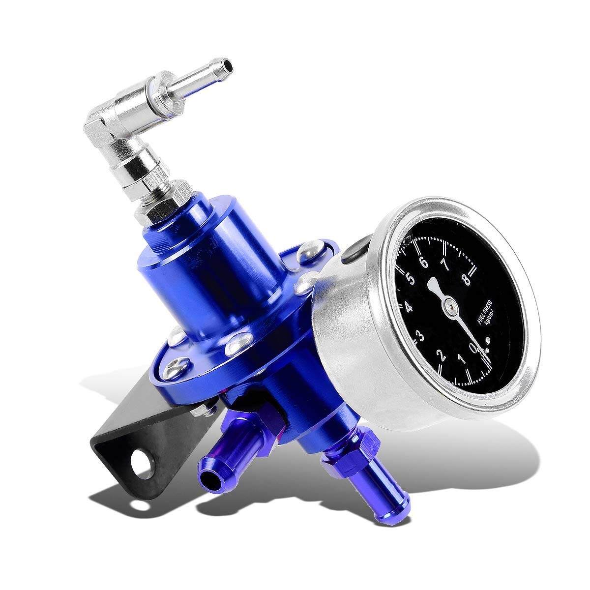 Bộ điều chỉnh áp suất nhiên liệu nhôm có thể điều chỉnh 160psi + đồng hồ đo có dầu