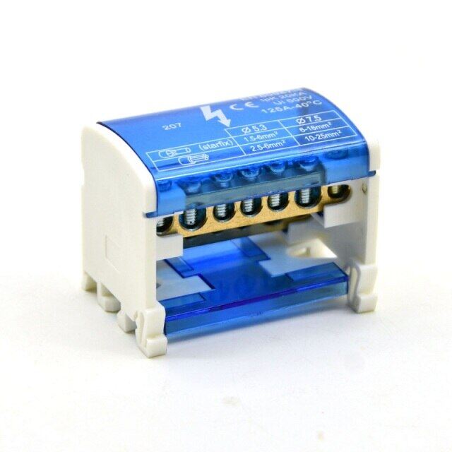 207 Dòng Thiết Bị Đầu Cuối 120A/250V-450V Đầu nối cáp Sợi Chia Hộp Đường Sắt Chia Hộp Điện khối phân phối Hộp Phổ