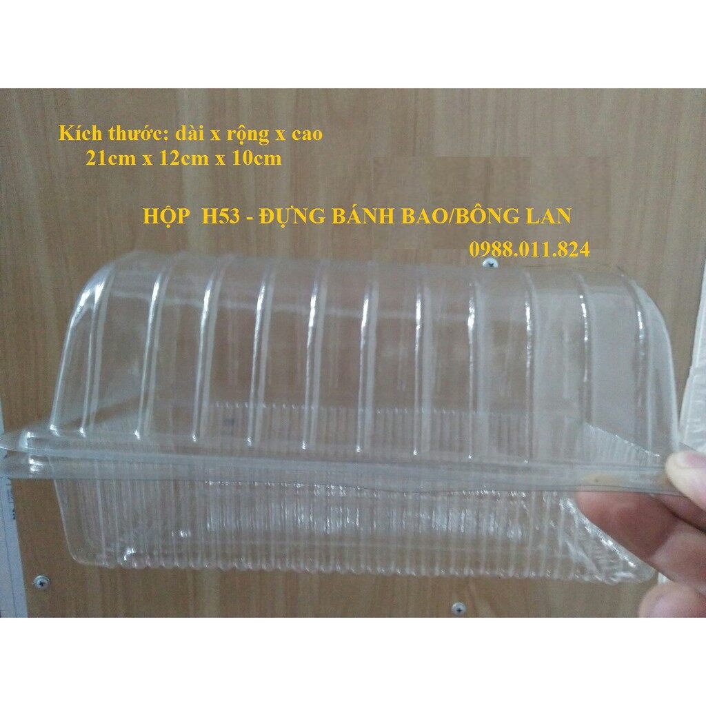 100 Hộp Nhựa H53 Đựng Bánh Bao/Bánh Bông Lan