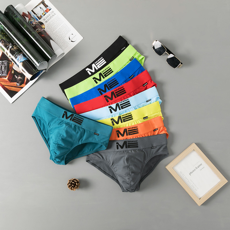[Ông W] cung cấp trực tiếp chính hãng vải bông đã tẩy sạch đồ lót nam sexy Thanh Niên thoáng khí 3D nổi tóm tắt độc đáo Hipster Quần Short vải bông