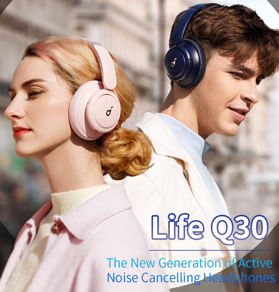  Soundcore by Anker Life Q30 Hybrid Active Noise Cancelling  Headphones with Multiple Modes, Hi-Res Sound, Custom EQ via App, 40H  Playtime, Comfortable Fit, Bluetooth, Multipoint Connection : Electronics