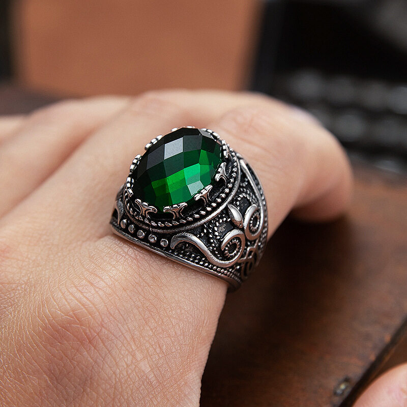 Mens hot sale green ring