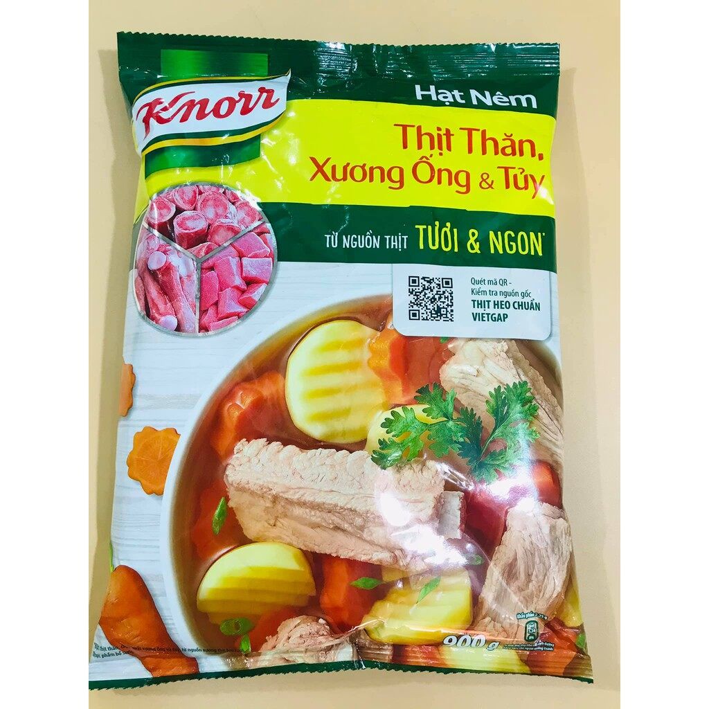 Hạt nêm thịt thăn, xương ống, tủy Knorr gói 900g