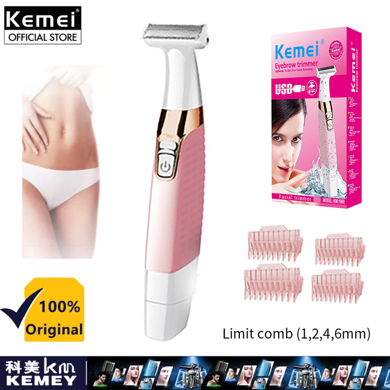 Kemei km-1900 máy cạo lông điện máy cạo lông cho nữ máy cạo lông mày máy cạo bikini máy cạo râu sạc usb