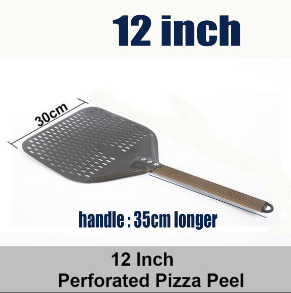 Xẻng xúc bánh pizza bằng nhôm cỡ lớn 12/14 inch có tay cầm dài dụng cụ làm bánh phụ kiện dao cạo râu làm bánh pizza