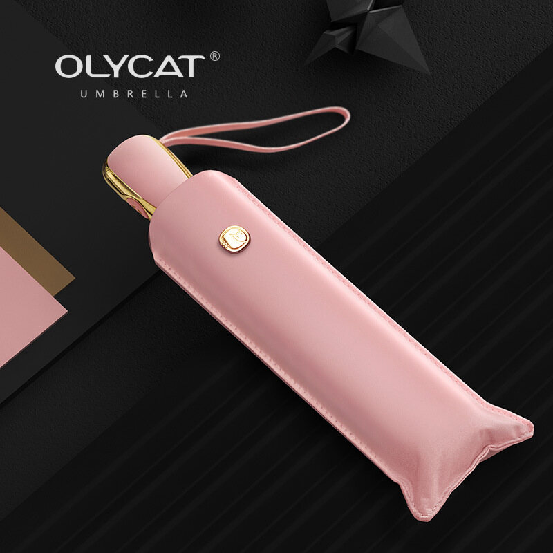 OLYCAT Ô Phẳng Tự Động Ô Che Nắng Du Lịch Siêu Nhẹ Đi Mưa Ô Gấp Di Động Chống Tia UV