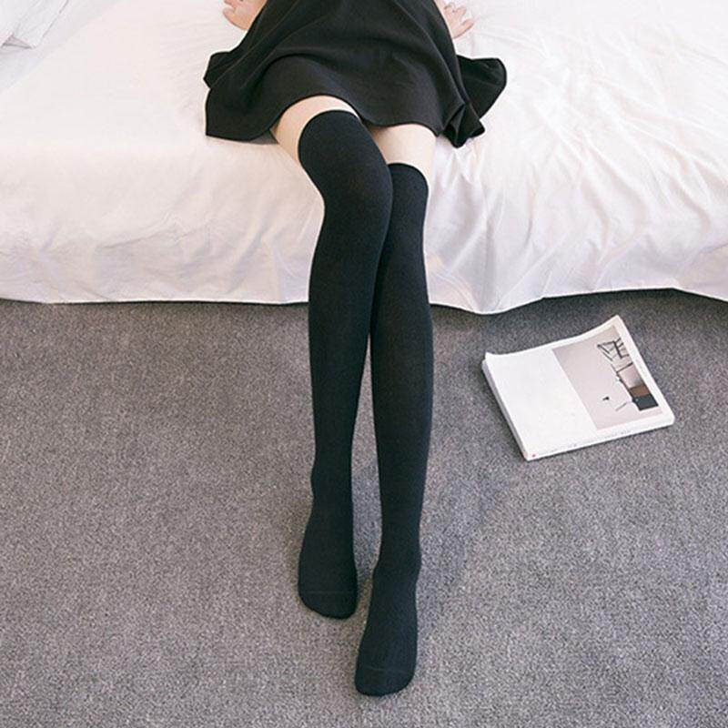 Vớ nữ ấm áp đùi cao trên đầu gối dài vớ cotton