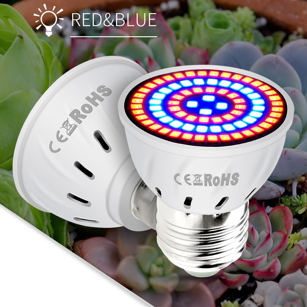 Led E27 quang phổ đầy đủ Đèn LED bóng đèn cho cây trồng đèn kích thích tăng trưởng E14 cây giống trong nhà GU10 220V đèn sinh trưởng MR16 nhà kính thủy sinh