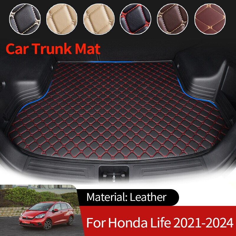 Cho Honda cuộc sống Jazz grgs 2021 2022 2023 Bốt da Liner Cargo cốp sau Mat hành lý tầng khay thảm không thấm nước Phụ kiện