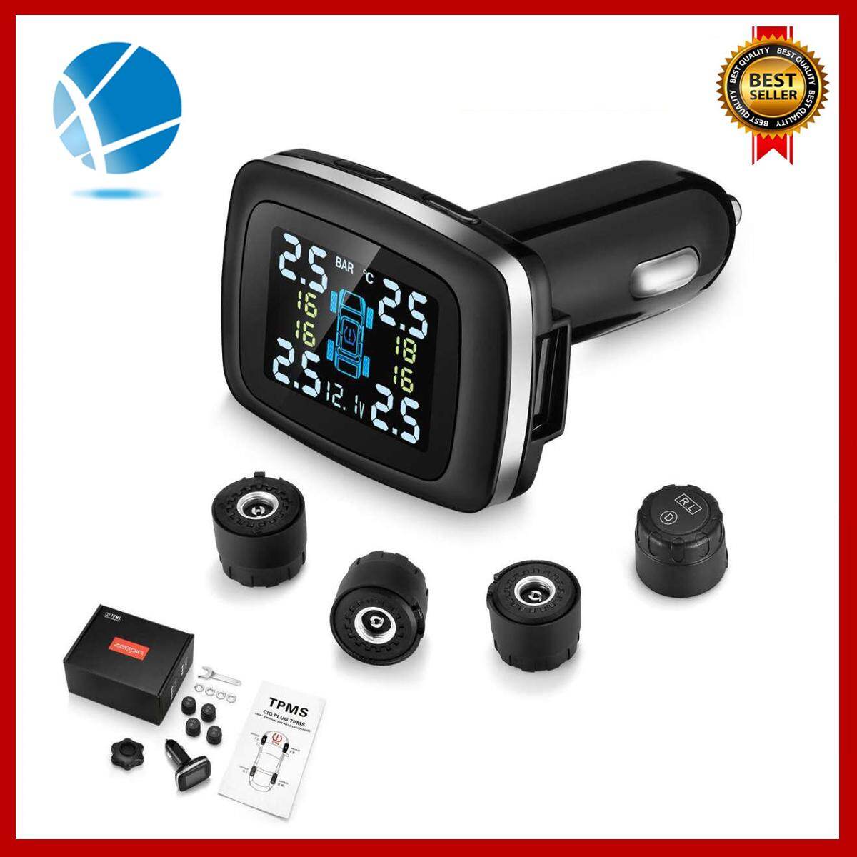 ดูภาพ CENBLUE ZEEPIN C100 การตรวจสอบแรงดันยางรถยนต์ระบบไฟแช็ก Plug TPMS หน้าจอ LCD 4 เซ็นเซอร์ภายนอก เพิ่มเติม CENBLUE ZEEPIN C100 การตรวจสอบแรงดันยางรถยนต์ระบบไฟแช็ก Plug TPMS หน้าจอ LCD 4 เซ็นเซอร์ภายนอก