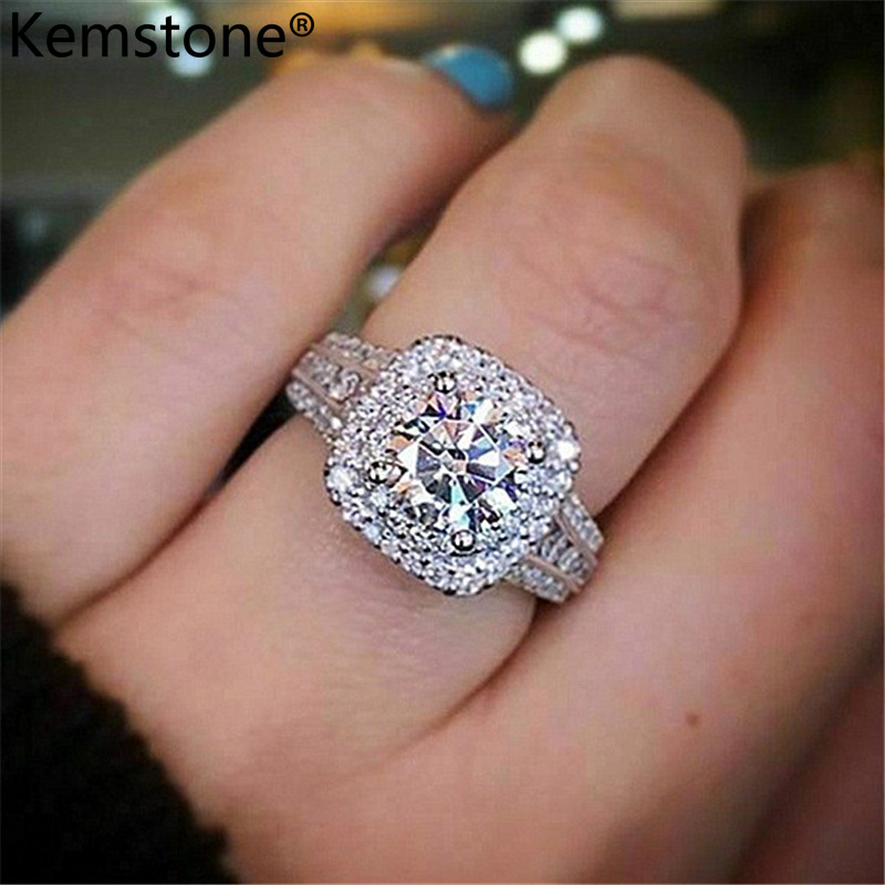 Kemstone pha lê toàn bộ mạ bạc nữ cổ điển vòng trang sức nữ món quà