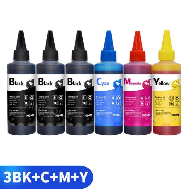 100ML หมึกเติมครอบจักรวาลสำหรับ Epson สำหรับ Canon สำหรับ HP สำหรับเครื่องพิมพ์อิงค์เจ็ท Brother CISS ตลับหมึกหมึก