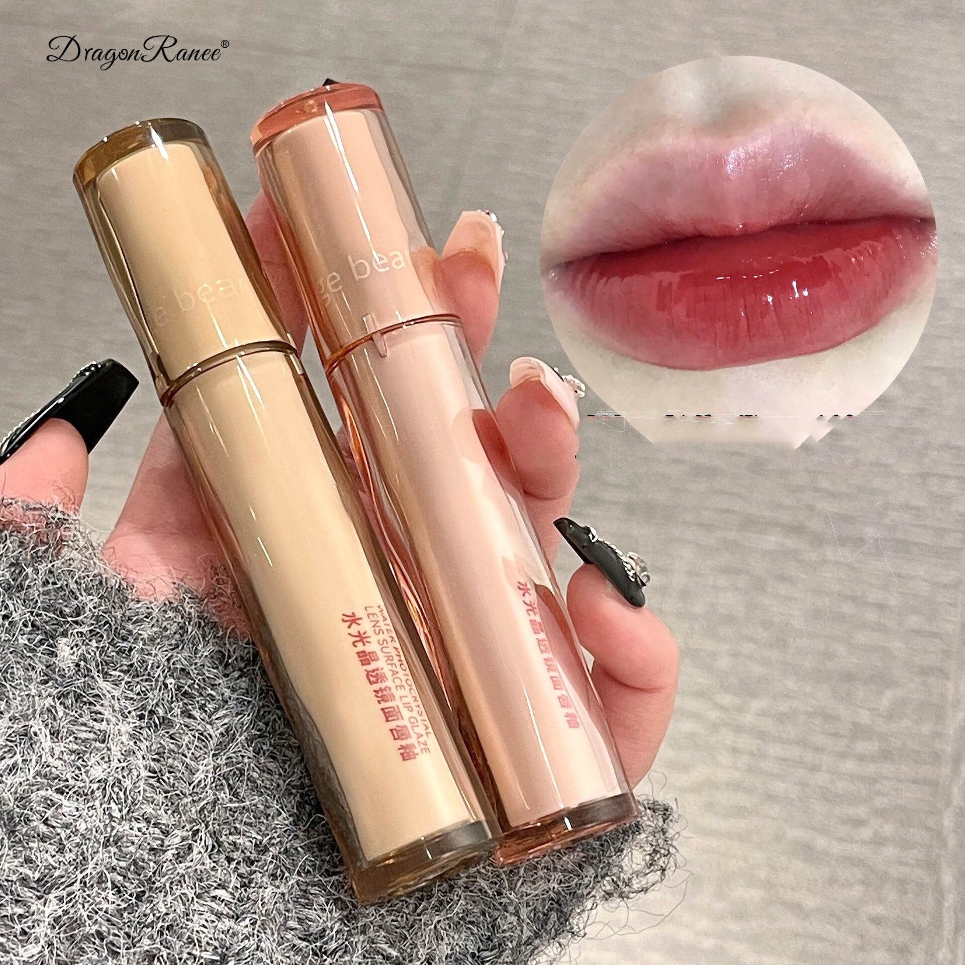 DragonRanee Son Bóng Gương Nước Son Bóng Dưỡng Ẩm Thạch Son Môi Thủy Tinh Lâu Trôi Dưỡng Ẩm Sáng Bóng