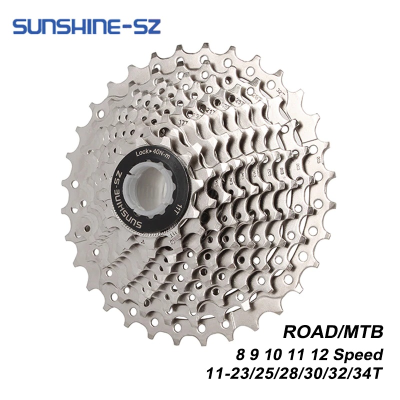 Sunshine xe đạp đường trường 8 9 10 11 12 tốc độ 11-23t/25t/28t/30t/32t/34t líp xe đạp cho shimano
