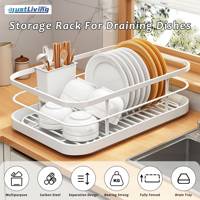 JustLiving Kitchen Dishes Bowl Tray Drain Rack Spoon Chopsticks Storage Rack Countertop Sink Storage Bowl Rack and Dishes Storage Box Storage Holder Cutlery Kitchen Draining Cup Storage Holder ราคา 697 บาท*ส่งฟรี
