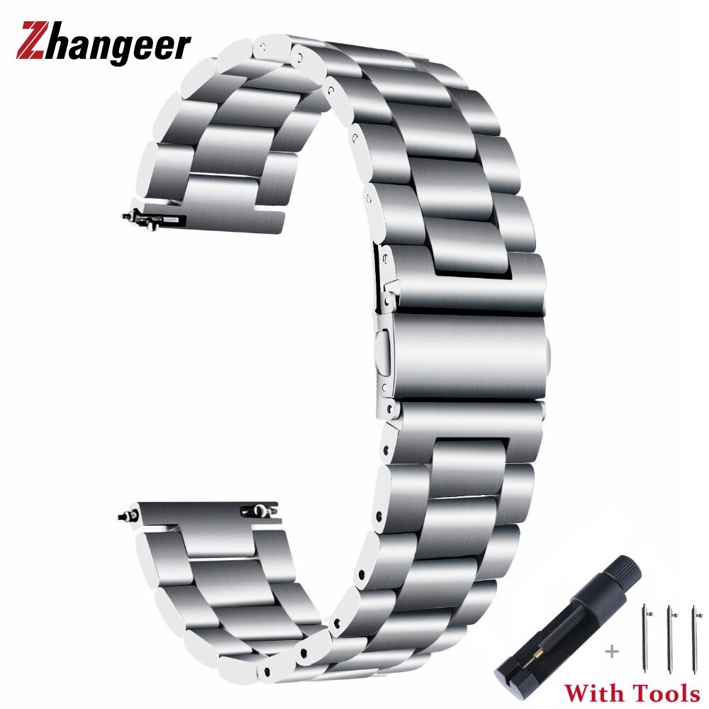 [HOT W] 18 20 22 24mm Full Stainless Steel Watchband For SAMSUNG GEAR S3 S2 Classic Straps Galaxy watch 42 46mm Huawei Watch 2 Pro/ GT