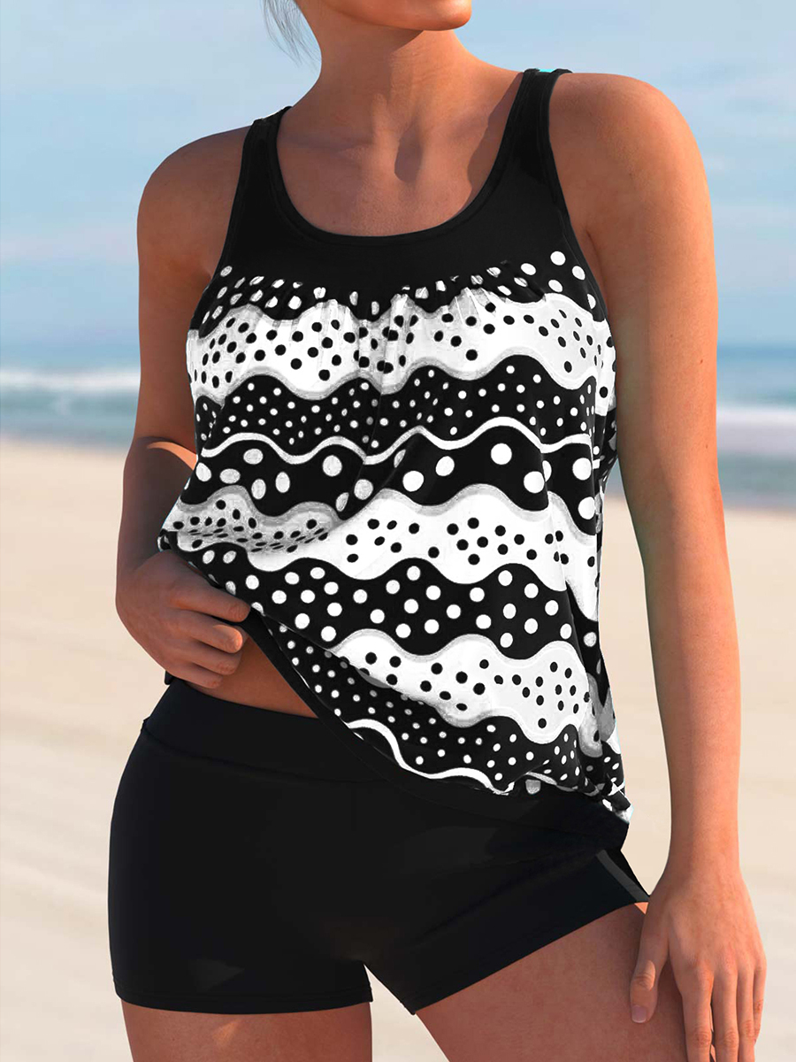 Pakaian sehari-hari-N ‖ 2023 bercetak Tankini dua keping baju renang wanita Push Up pakaian renang wanita sukan mandi saman Beachwear berenang seluar pendek musim panas