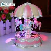 Vintage Carousel Music Box with LED Light - Kids' Gift