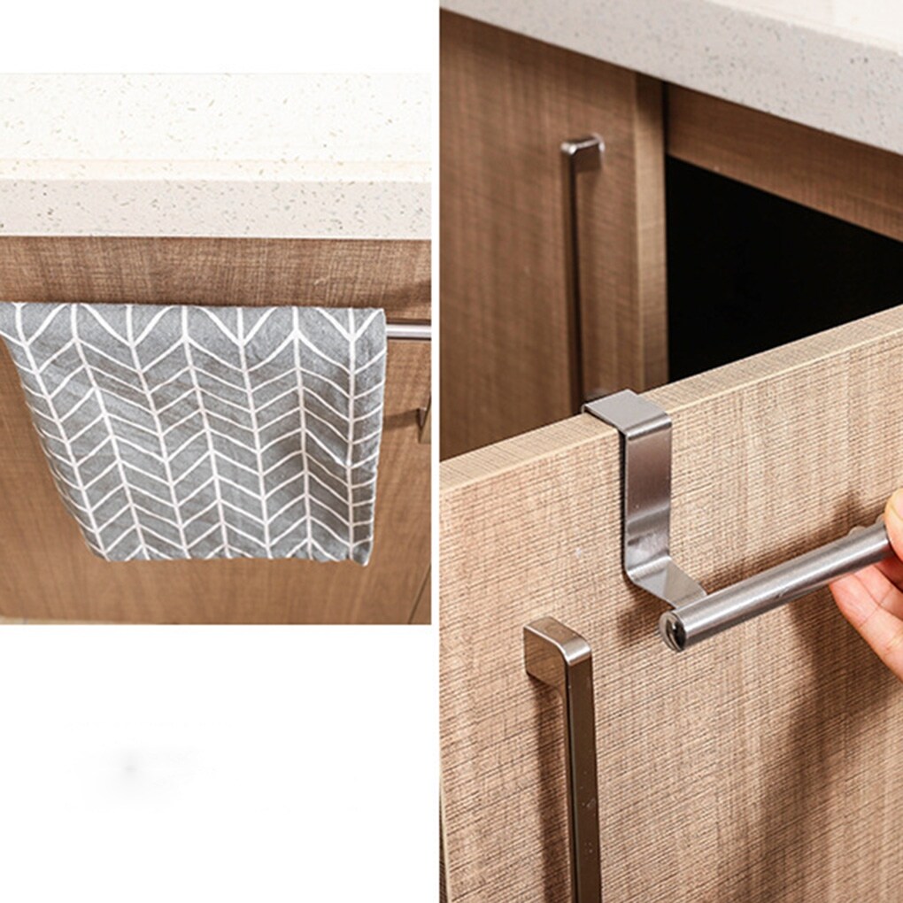 [A Warm26]◇✟ Thép Không Gỉ Phòng Tắm Nhà Bếp Tủ Khăn Lau Rag Rack Over Door Thanh Treo