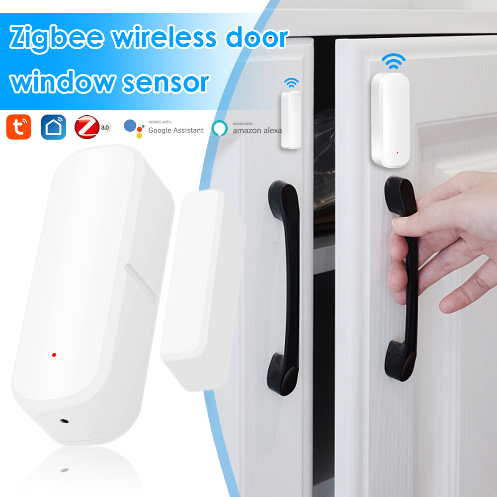 Ttmu tuya cảm biến cửa không dây wifi máy dò đóng mở cửa sổ zigbee thông minh báo động từ xa ứng dụng đóng/mở jan