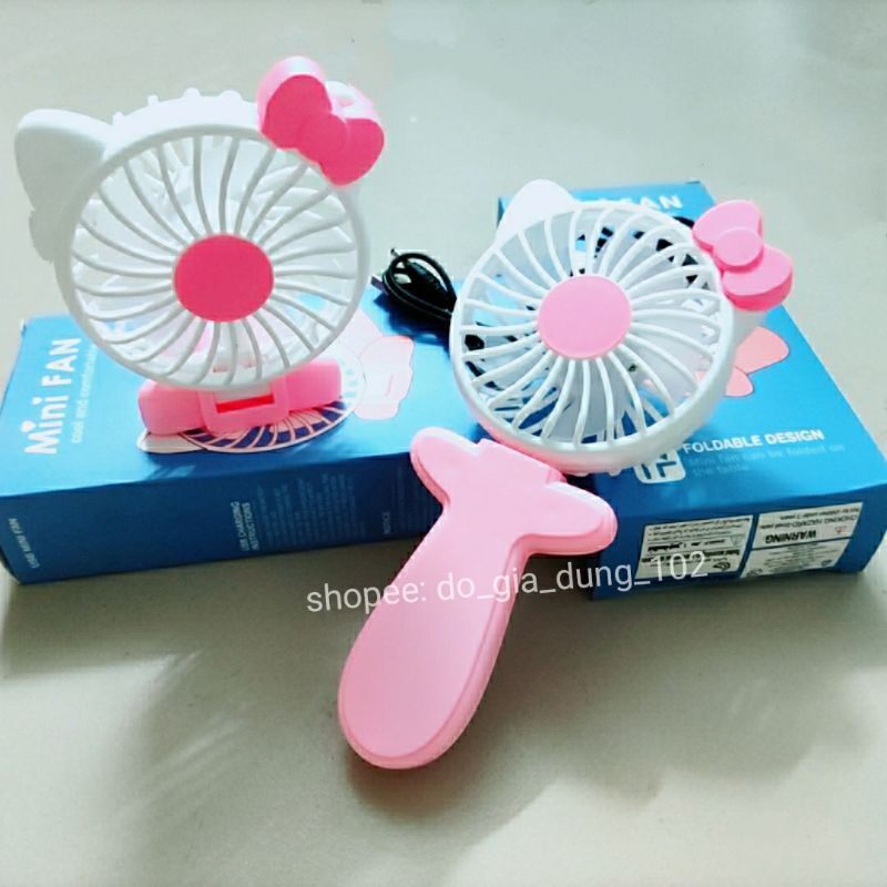 Quạt tích điện cầm tay cute Quạt mini cầm tay