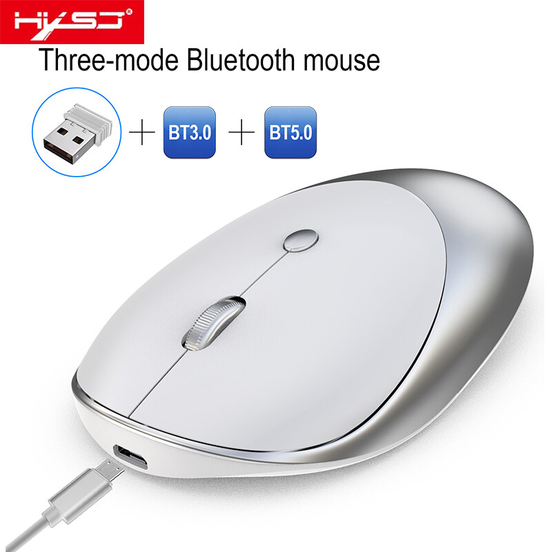 Hxsj chuột bluetooth không dây t36 ba chế độ bt 3.0 + bt 5.0 + 2.4g chuột không dây chuột mỏng im lặng cho máy tính bảng chuột sạc chuột quang 1600dpi cho ipad máy tính xách tay