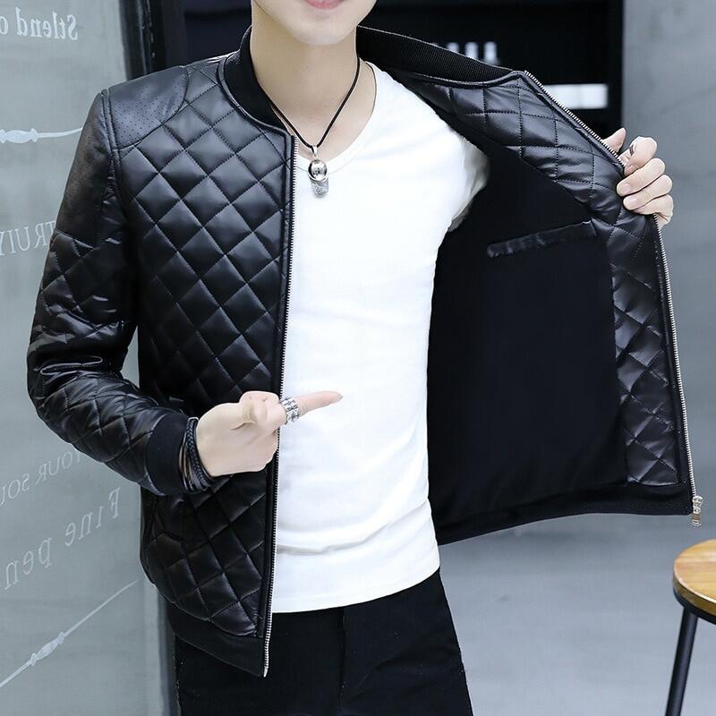 Men s Casual Leather Jackets Trendy Men s Jackets Thin Leather Jackets
