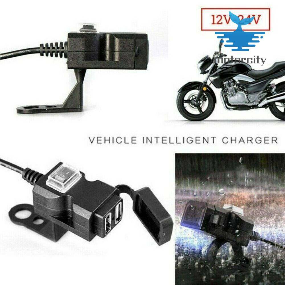 USB kép cho xe mô tô ổ cắm sạc điện điện thoại chống nước sạc 12V