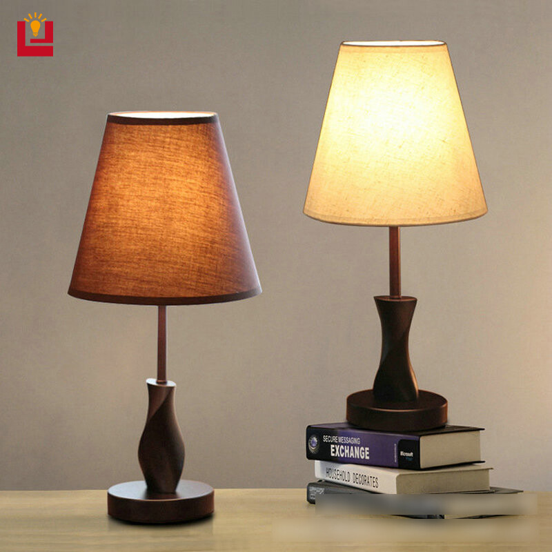 YONUO Đèn Bàn Led Nghệ Thuật Gỗ Đơn Giản Phong Cách Bắc Âu Trang Trí Phòng Ngủ-INTL