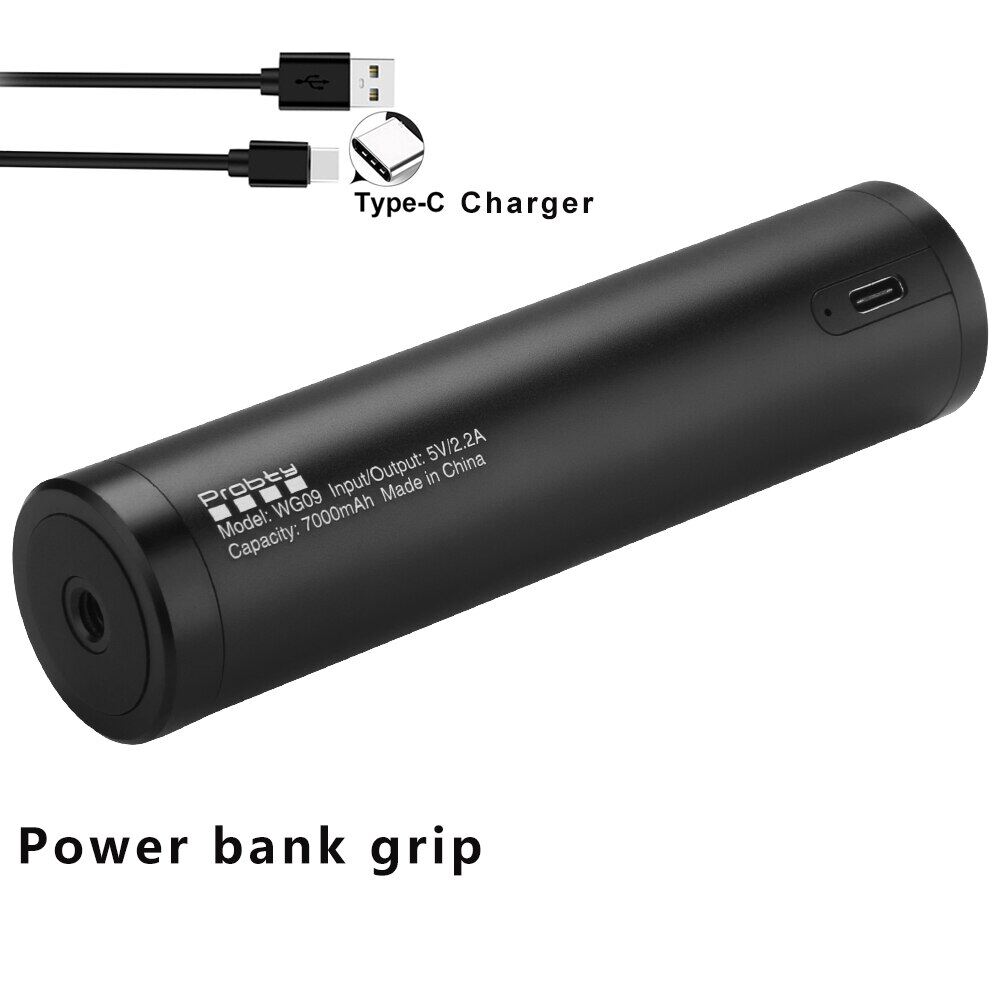 Tay cầm sạc dự phòng 7000mah cho gopro 9 8 7 6 5 dji osmo pocket vlog gậy tự sướng tay cầm cáp sạc type-c
