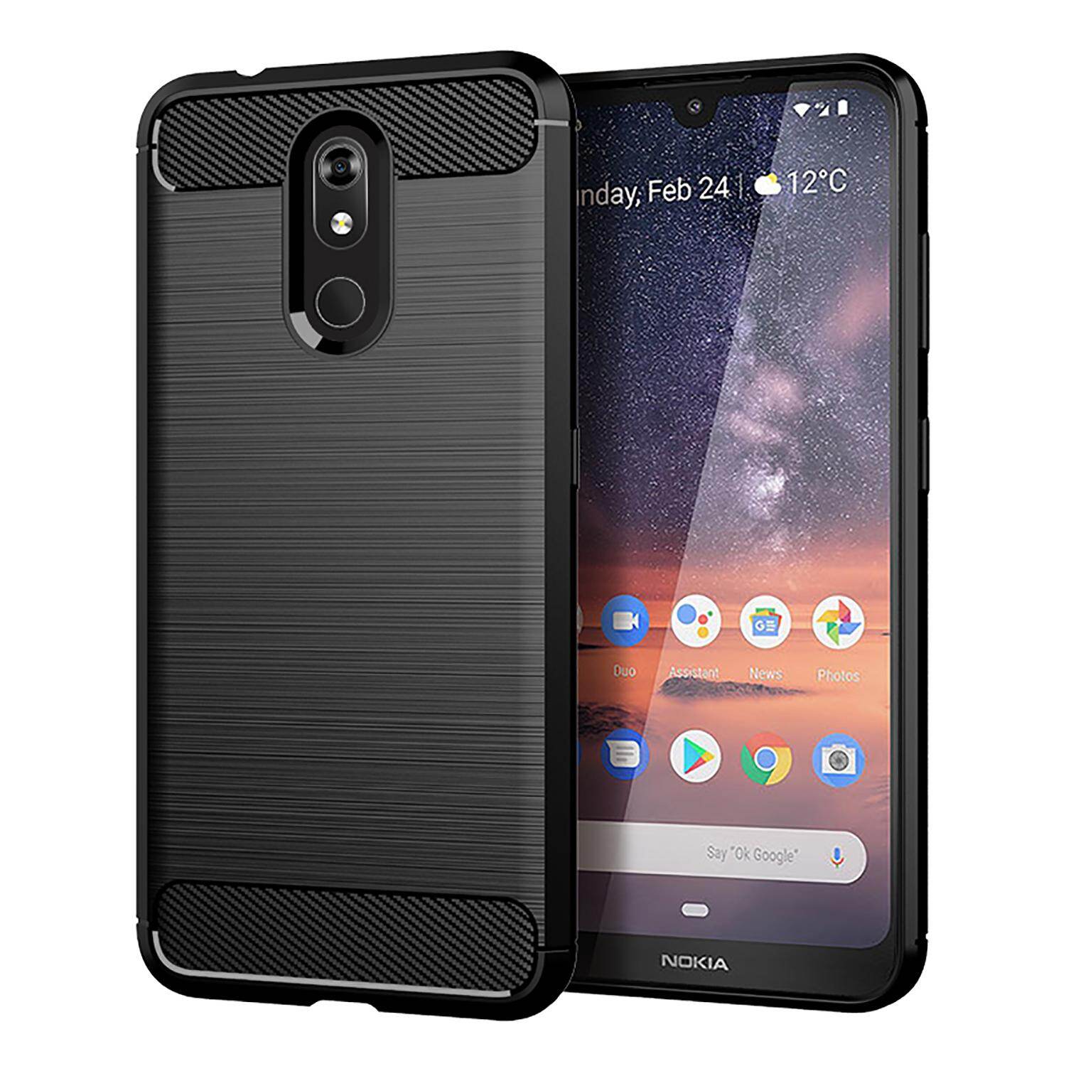 Ốp Điện Thoại Dành Cho Nokia 3.2 Ốp Lưng TPU Mềm Vỏ Bọc Chải Sợi Cacbon