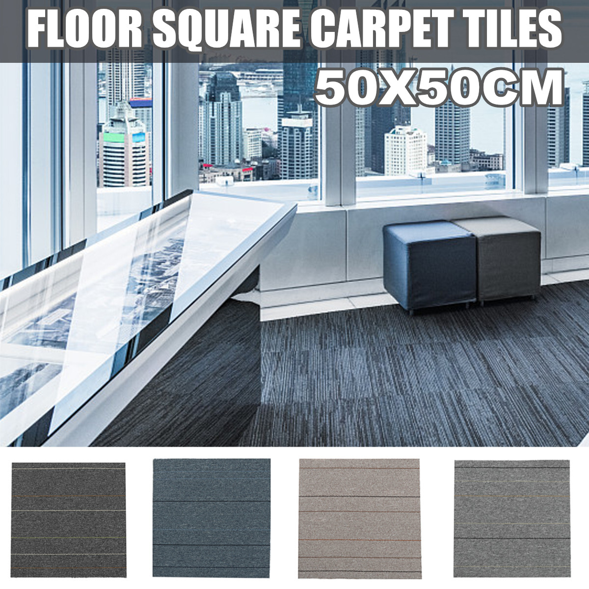 Generic 50 X 50cm Carpet Tiles Mat Squares Rug Basement Home Shop