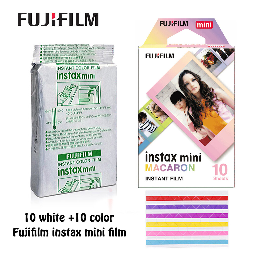 Fujifilm Instax Phim Mini Fillm Màu Trắng Trơn + Phim Macaroon, Dành Cho Máy Ảnh Fuji Mini 11 7S 8 25 90 9 Instax SP-2 SP-1 Mini Link Leica Sofort