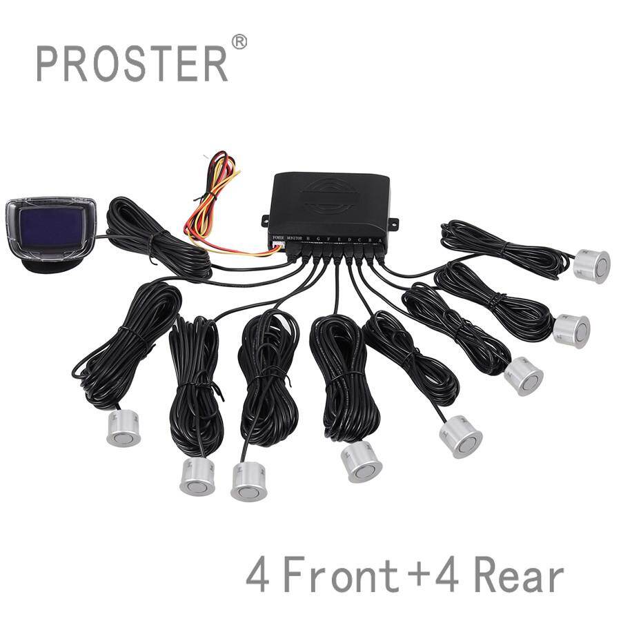 Phía trước Phía Sau MÀN HÌNH Hiển Thị LCD Lùi Xe Đậu Xe 8 Cảm Biến Còi Báo Động Đảo Chiều Bộ