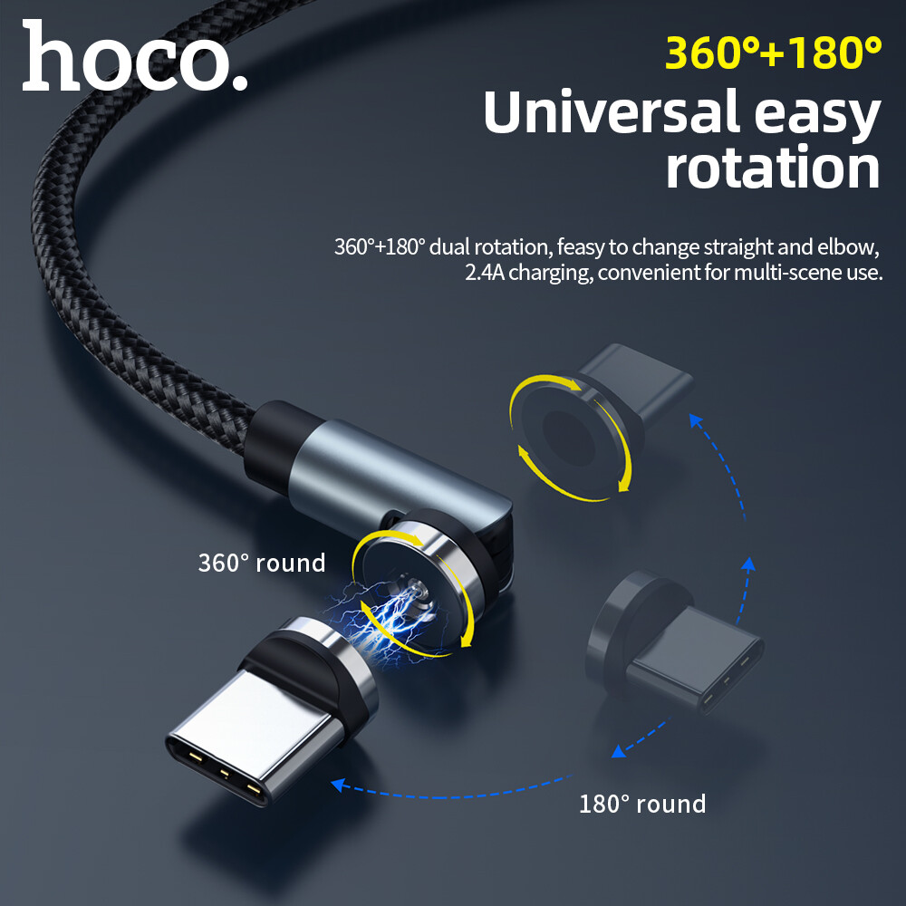 Cáp sạc từ hoco, loại c /micro usb/lightning, cáp dữ liệu sạc từ tính cho apple huawei, xiaomi, samsung, oppo, vivo
