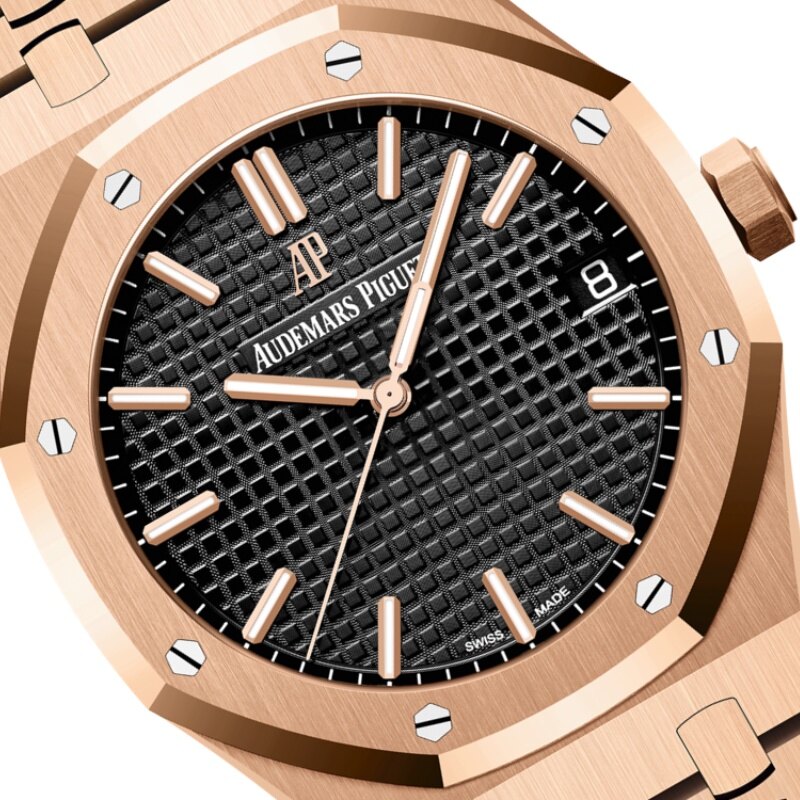 Royal Oak Đồng hồ băng thép lưới mặt nam Thạch anh chính xác đồng hồ xem giờ