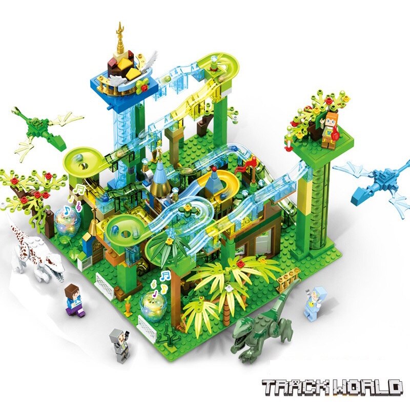 628 Chiếc Đá Cẩm Thạch Đua Chạy Có Đèn Điện Mê Cung Bóng Khối Xây Dựng Kỷ JuRa Công Viên Khủng Long Rừng Thế Giới Đồ Chơi Dành Cho Trẻ Em minecraft Đồ Chơi Búp Bê