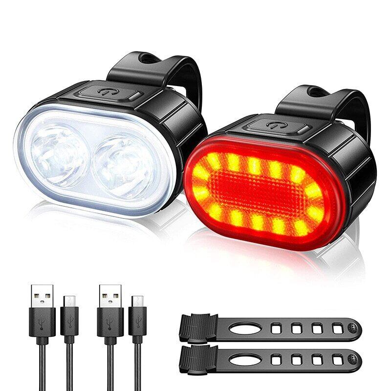 Đèn pha chất lượng cao xe đạp led đèn chiếu phía trước đèn pha usb mtb xe đạp trên đường đèn hậu sạc được đi xe đạp phụ kiện xe đạp