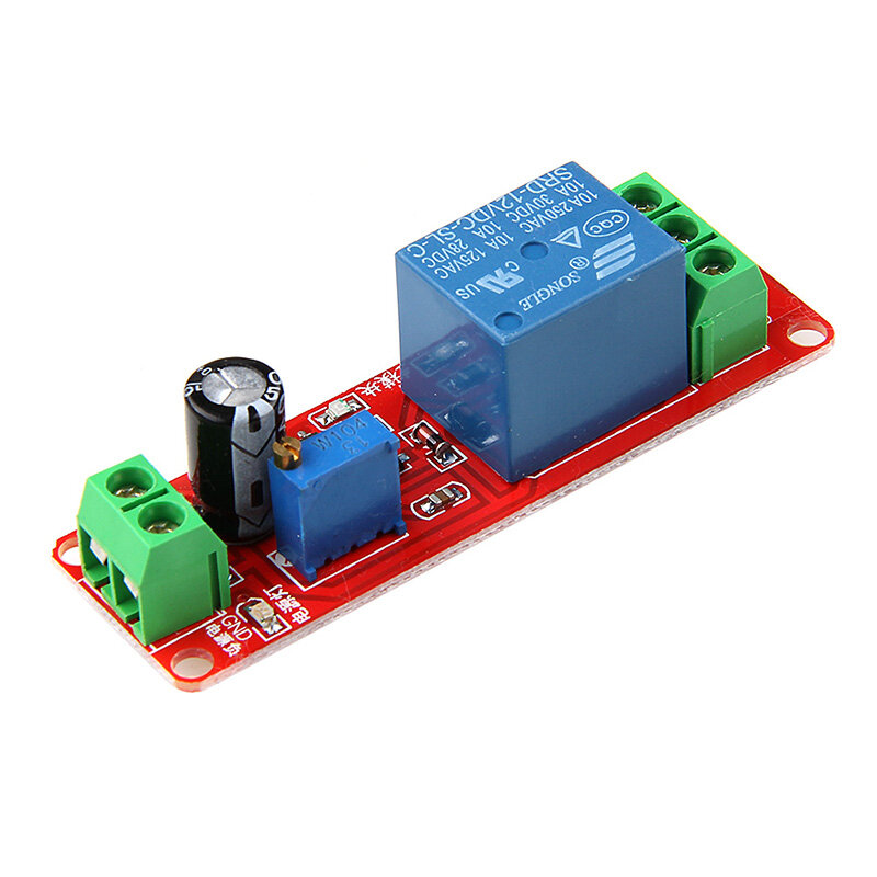 Bộ dao động ne555 12v mô-đun công tắc rơ le hẹn giờ có thể điều chỉnh độ trễ 0-10 giây