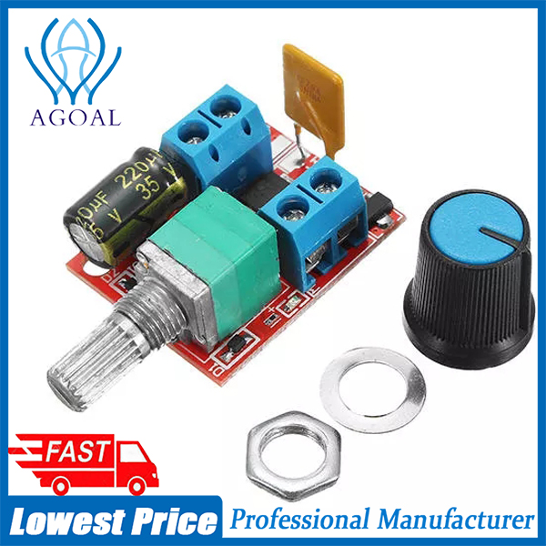 Bộ điều khiển tốc độ pwm 90w dc 3-35v, công tắc điều khiển động cơ điện mini mô đun điều chỉnh độ sáng led
