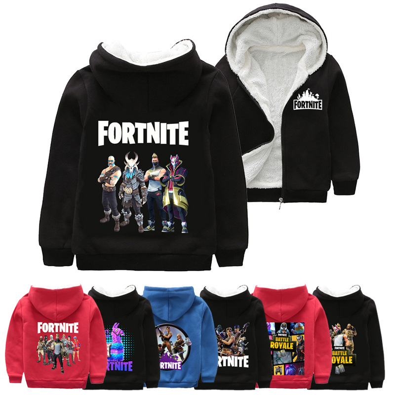 FORTNITES Fleece Jackets Sweater for Teenager Boys Girls Children's Clothing Warm Jacket Thickened Fleece Zipper Hoodie Coral Fleece Fashion Winter Clothing T117 0000 ราคา  518 บาท*ส่งฟรี