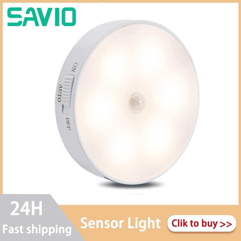 [Hàng Sẵn Có] SAVIO Đèn Cảm Biến Chuyển Động 8 Đèn Led Cảm Biến Chuyển Động PIR Đèn Ban Đêm Tự Động Bật/Tắt Cho Phòng Ngủ Nội Thất Trang Trí Phòng Ngủ Phát Hiện Ánh Sáng Tường Đèn Trang Trí Cầu Thang Tủ Quần Áo Phòng Chiếu