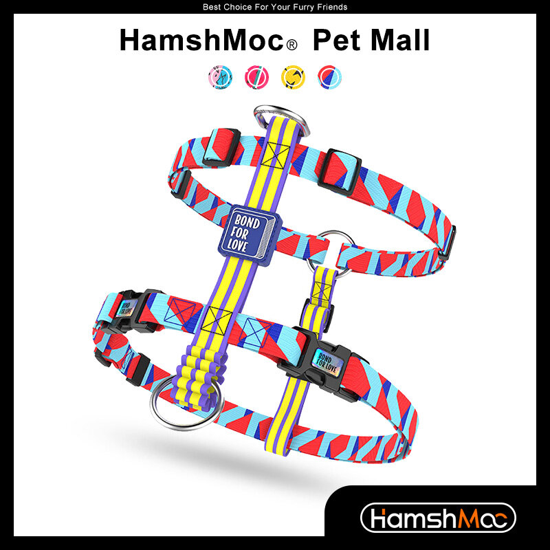 Hamshmoc đai dắt chó mềm áo gi-lê cho chó có thể điều chỉnh đai dắt thú cưng bằng nylon thời trang nhẹ điều khiển thoải mái khi đi dạo cho chó nhỏ vừa lớn