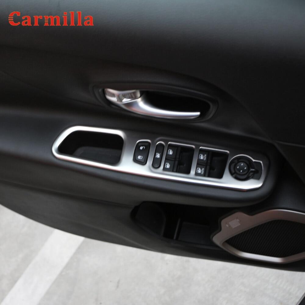 Car Door Windows Switch Cover Lifter Button Trim Protection Cover Ring Sticker Fit For Renegade Lhd - Accessories