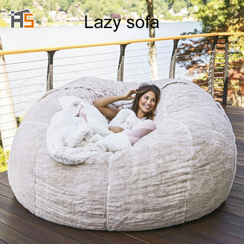 HANGDIANghế sofa của con người không có chất độn bọc ghế lười Ghế sofa túi hạt đầy, ghế sofa túi đậu lông giả, ghế tựa, ghế sofa nhỏ trong phòng, ghế sofa mini, hình giọt nước, ghế túi hạt cực lớn, vỏ bọc ghế sofa trong nhà, túi đậu s